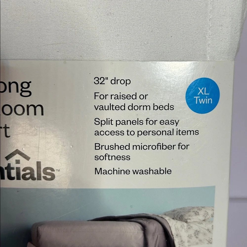 Twin/Twin XL CiCLO rPET Dorm Room Bed Skirts White - Room Essentials